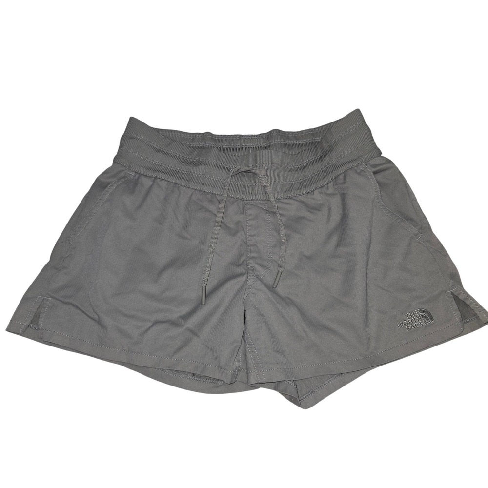 The North Face Womens Taupe Grey Athletic Shorts Size S Lined Drawstring